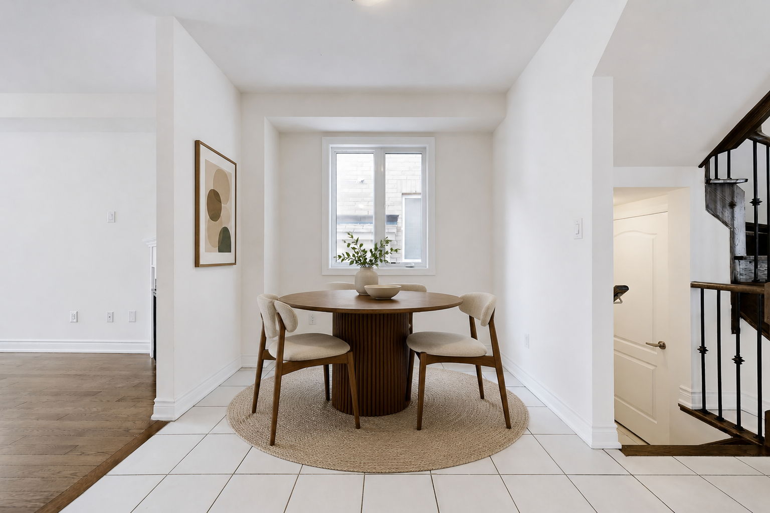 Breakfast area with ceramic floors