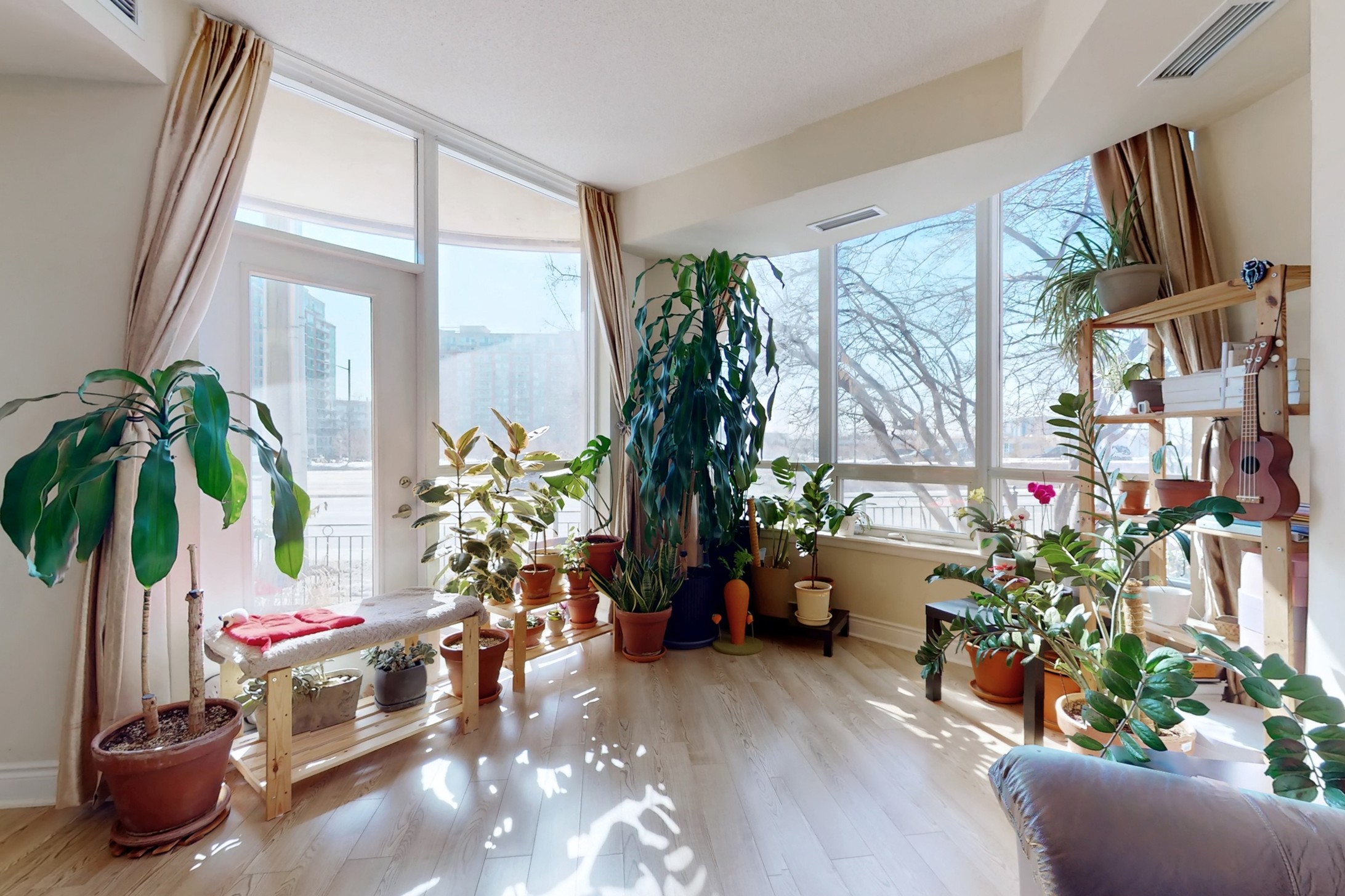 Walk-out terrace access with abundant natural light